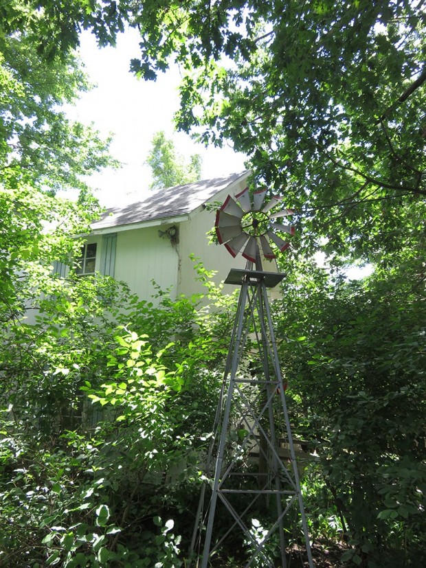 Bob Labadie had this windmill made to place near the barn. It takes viewers back to another era when windmills had the job of pumping water for his historic 1886 home.