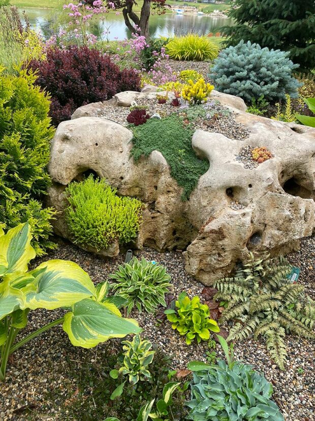 The boulders also have countless holes and crevices in which to tuck succulents and other diminutive plants.